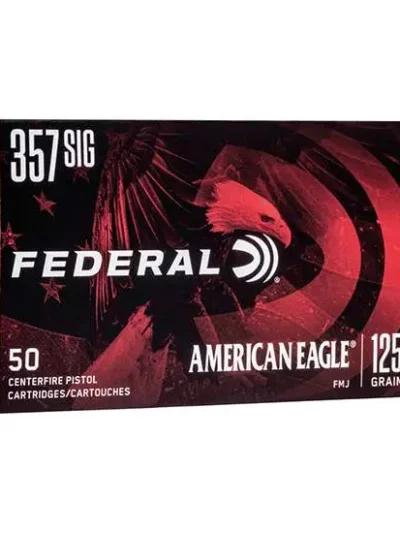 FEDERAL 357 SIG 125GR FMJ 50 RD/BX 20 BX/CS