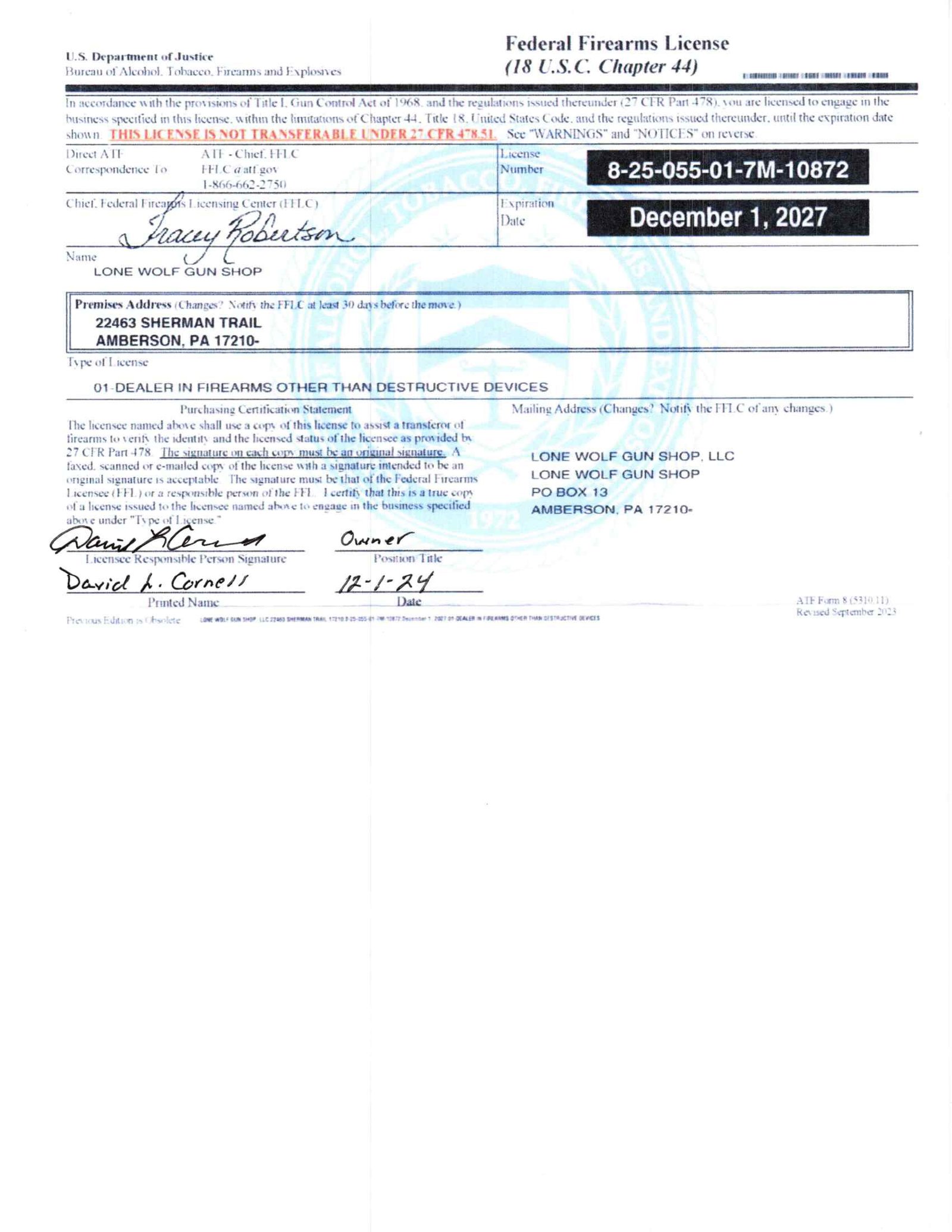 Lone Wolf Gun Shop - FFL Dealer