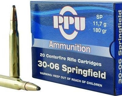 PPU Rifle Ammunition .30-06 Sprg 180 gr SP 2910 fps 20/ct