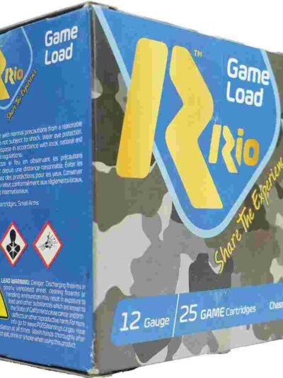 Rio Top Game HV Shotshells 12 ga 2 3/4" 3 3/4 dr 1 1/4 oz #5 1330 fps 25/ct