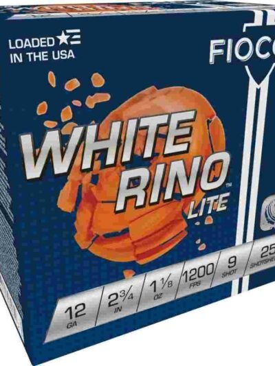Fiocchi White Rino Lite Shotshells 12 ga 2-3/4" 1-1/8oz 1200 fps #9 25/ct