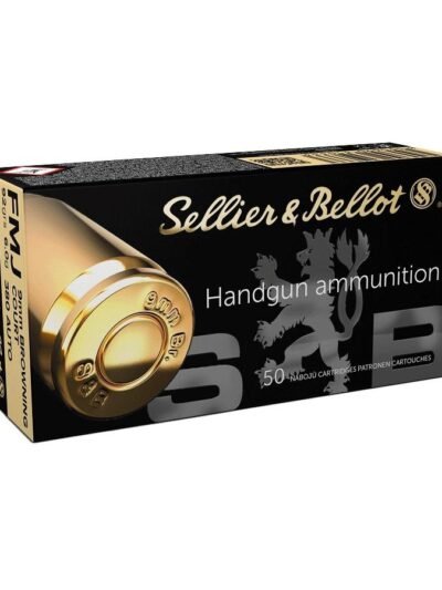 Sellier & Bellot Pistol & Revolver Ammo 9mm Browning Court .380 ACP 92 gr FMJ 50/ct