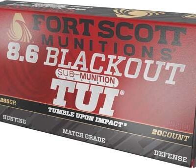 FORT SCOTT 8.6 BLACK OUT 285GR SUB SONIC 20RD BOX 10 BOXES PER CASE