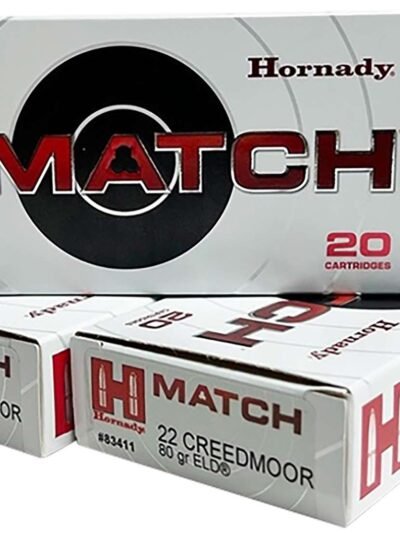 HORNADY 22 CREEDMOOR 80 GR ELD® MATCH 20RD/BX 10BX/CS