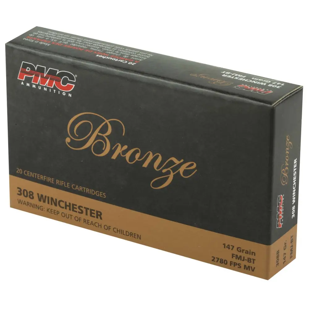 PMC BRONZE 308WIN 147GR FMJ BT 20RD 500RD CASE - Image 2