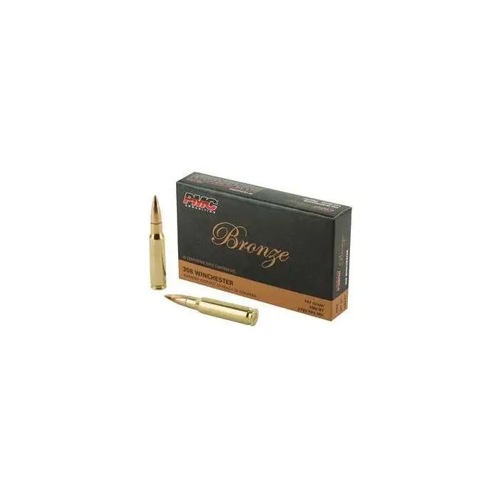 PMC BRONZE 308WIN 147GR FMJ BT 20RD 500RD CASE - Image 4