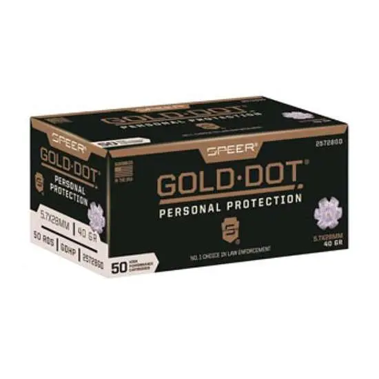 SPEER 5.7X28MM 40GR GDHP GOLD DOT 50 RD/BX 10 BX/CS