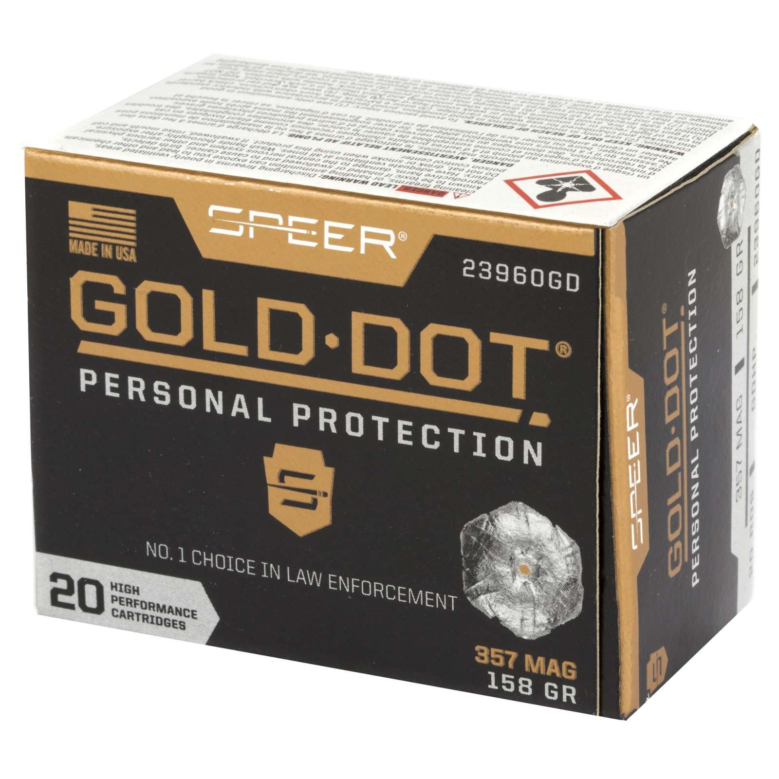 SPEER 357 MAG 158 GR GDHP AMMO 20 RD/BX 10 BX/CS - Image 2