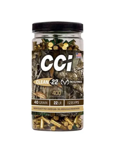CCI 22LR HV TARGET CLEAN-22 REALTREE 40GR LRN 400CT BTL 400 RD/BX 8 BX/CS