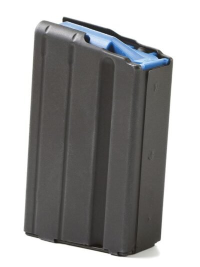 ASC AR-15 Stainless Steel Magazine 6.5 Grendel Black with Blue Follower 5/rd