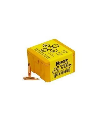 Berger Match Grade Target Bullets .22 cal .224" 75 gr VLD TARGET 100/box