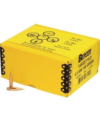Berger Match Grade Target Bullets 6.5mm .264" 140 gr VLD TARGET 500/ct
