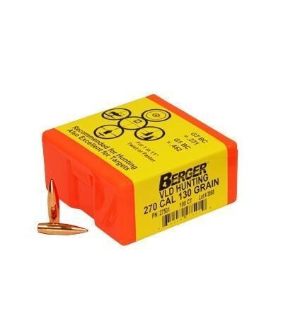 Berger Match Grade Hunting Bullets .270 cal .277" 130 gr VLD HUNTER 100/box
