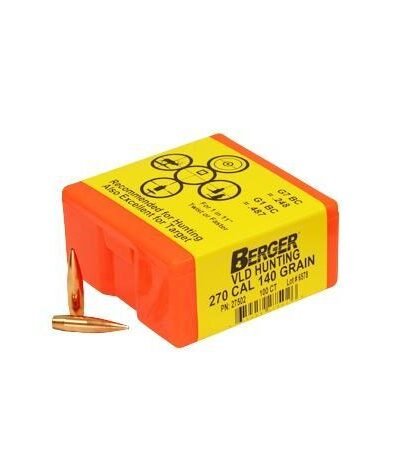 Berger Match Grade Hunting Bullets .270 cal .277" 140 gr VLD HUNTER 100/box