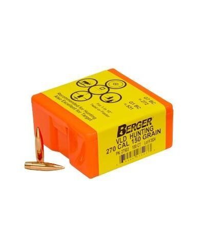 Berger Match Grade Hunting Bullets .270 cal .277" 150 gr VLD HUNTER 100/box