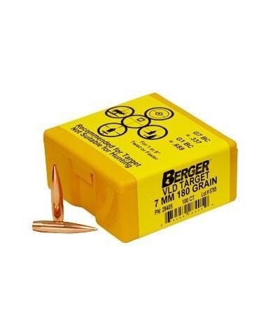 Berger Match Grade Target Bullets 7mm .284" 180 gr VLD TARGET 100/box