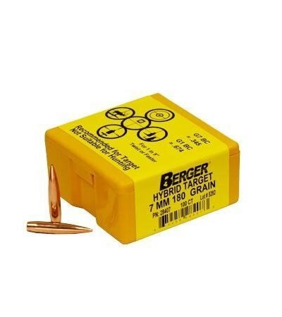 Berger Match Grade Target Bullets 7mm .284" 180 gr HYBRID TARGET 100/box