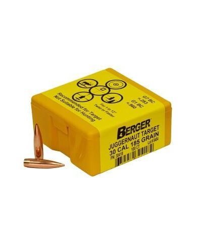 Berger Match Grade Target Bullets .30 cal .308" 185 gr JUGGERNAUT TARGET 100/box