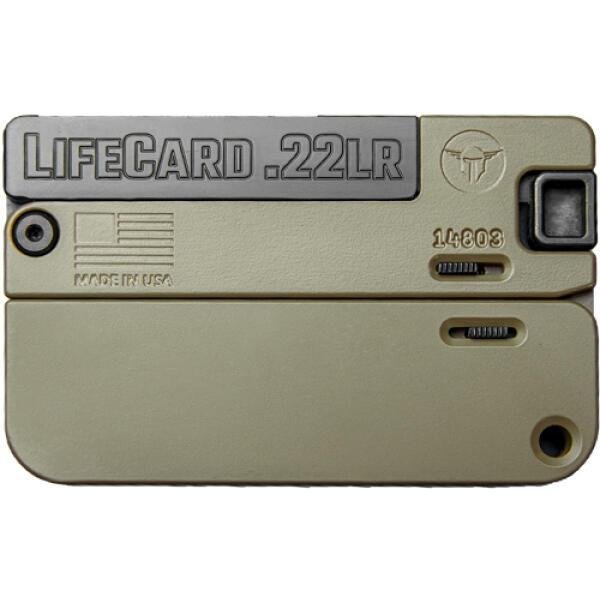 LifeCard .22 LR Single Action Pistol - Polymer Handle Noveske Bazooka Green