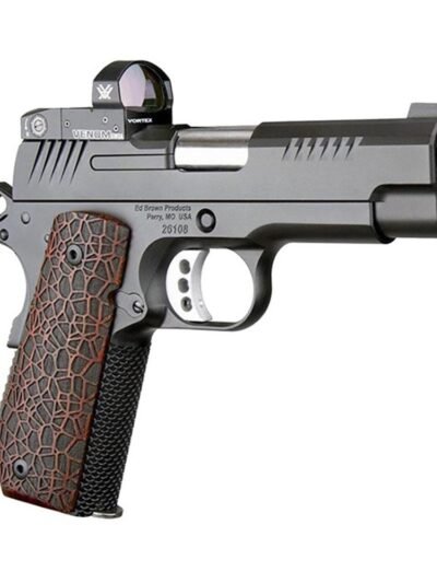 Ed Brown KC9 G4 VTX Handgun 9mm Luger 9rd Magazines (2) 4" Barrel Black with Brown Grip and Thumb Safety and Vortex Venom Red Dot