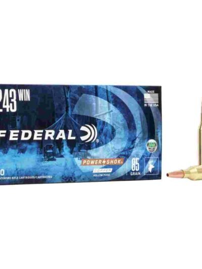 Federal Copper Power-Shok Rifle Ammunition .243 Win 85 gr CHP 3200 fps 20/ct