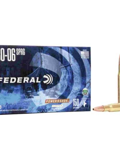 Federal Copper Power-Shok Rifle Ammunition .30-06 Sprg150 gr CHP 2910 fps 20/ct
