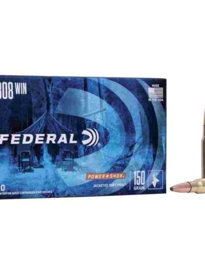 Federal Power-Shok Rifle Ammunition .308 Win 150 gr SP 2820 fps 20/ct