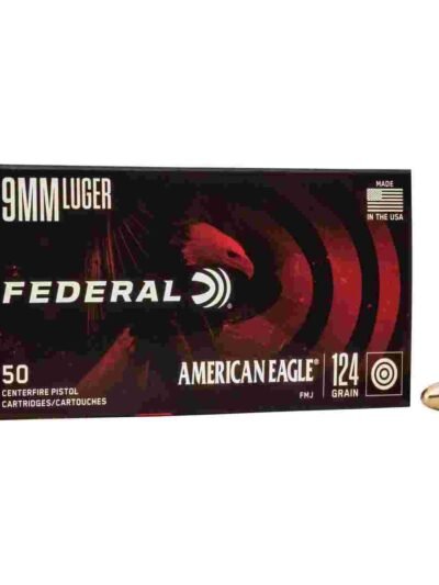 American Eagle Handgun Ammunition 9mm Luger 124 gr FMJ 1150 fps 50/ct