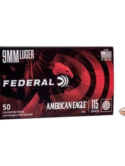 American Eagle Handgun Ammunition 9mm Luger 115 gr FMJ 1180 fps 1000/ct Case