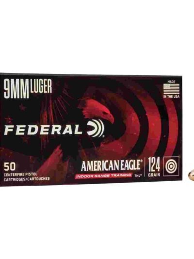 American Eagle IRT Handgun Ammunition 9mm Luger 124 gr. TMJ 1120 fps 50/ct