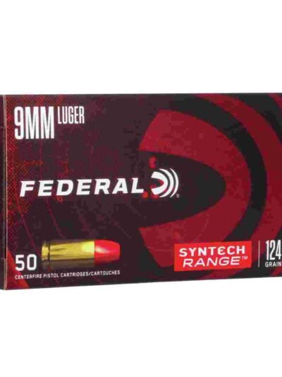 Federal Syntech Range Handgun Ammunition 9mm Luger 124gr TSJ 1110 fps 50/ct