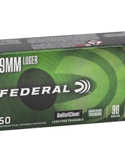 Federal BallistiClean Handgun Ammunition 9mm Luger 98gr LF Frangible 1240 fps 50/ct