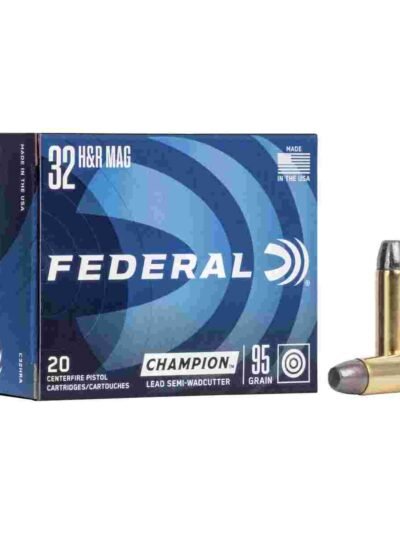 Federal Champion Handgun Ammunition .32 H&R Mag 95 gr LSWC 1020 fps 20/box