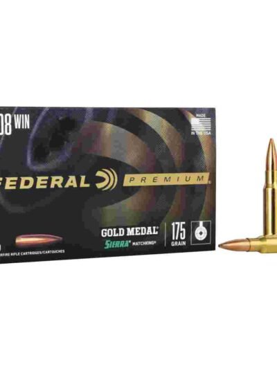 Federal Premium Gold Medal Sierra MatchKing Rifle Ammunition .308 Win 175 gr BTHP 2600 fps - 20/ct