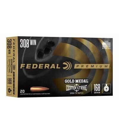 Federal Gold Medal CenterStrike Rifle Ammunition .308 Win 168gr OTM 2650 fps 20/ct
