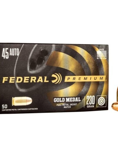 Federal Premium Gold Medal Handgun Ammunition .45 ACP 230 gr FMJ 860 fps 50/box