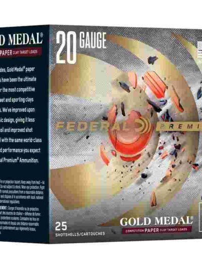 Federal Gold Medal Paper Shotshells 20ga 2-3/4" 7/8oz 1250 fps #8 25/ct