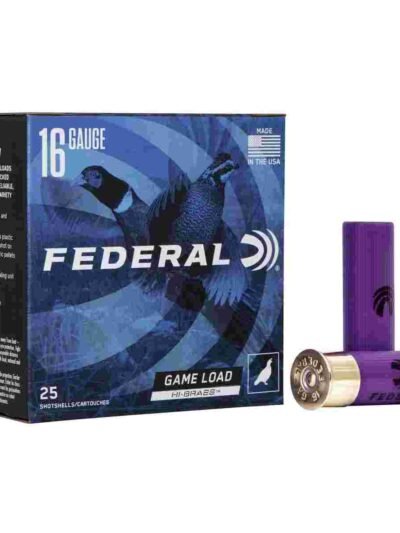 Federal Game-Shok Upland Game - Hi Brass Load - 16ga 2-3/4" 1-1/8oz. #4-Shot 25/Box