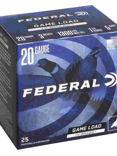 FEDERAL GAME-SHOK HI-BRASS LEAD SS 20GA 3" 3DR 1 1/4OZ 5 AMMO 25RD