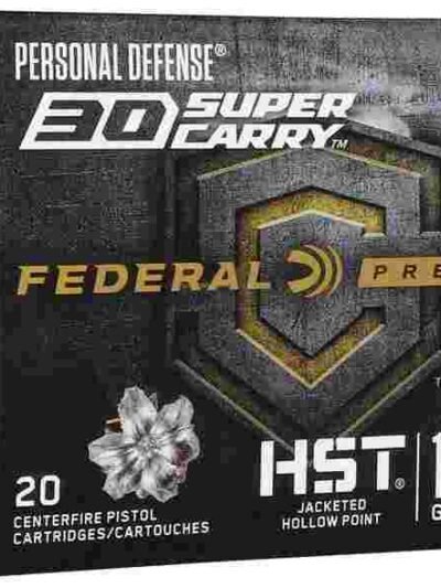 Federal Personal Defense HST Handgun Ammunition .30 SC 100 gr JHP 1250 fps 20/ct
