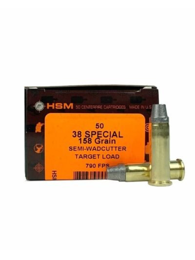 HSM Training Handgun Ammunition .38 Spl 158gr SWC 790 fps 50/ct