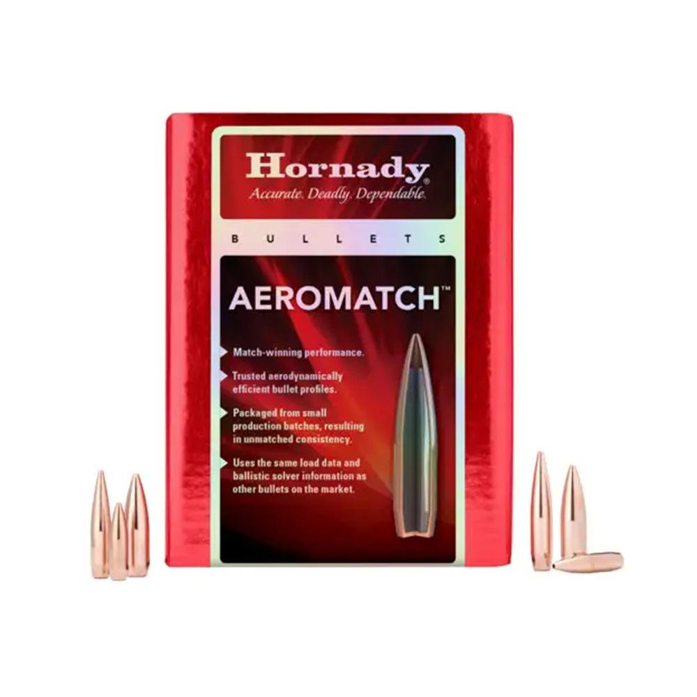 Hornady Aeromatch Rifle Bullets SEQUENTIAL .22 Cal .224" 77 gr (1-9") HPBT W/C 500/ct