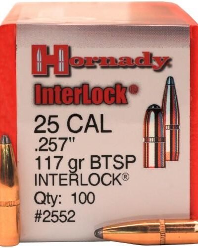 Hornady InterLock Bullets .25 cal .257" 117 gr BTSP 100/ct