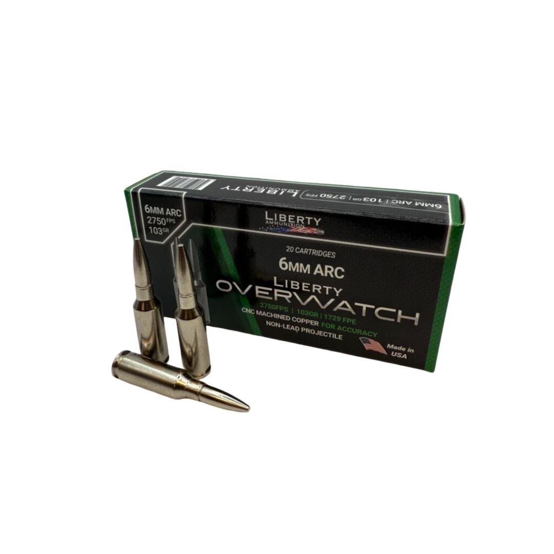 Liberty Overwatch Rifle Ammunition 6mm ARC 103gr OTM 3000 fps 20/ct