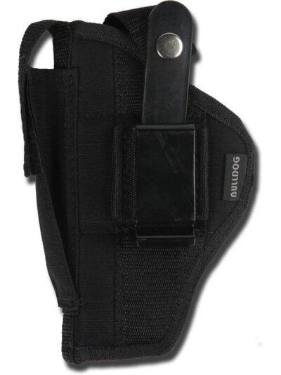 Bulldog Extreme Handgun Holster with Belt Loop and Clip for Large Frame Autos with 3.5-5" Barrels Black Ambi