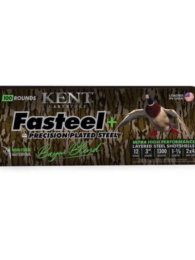 Kent Fasteel+ Precision Plated Steel Bayou Blend Shotshells 12ga 3" 1-3/8oz 1300 fps #2 & #4 100/ct