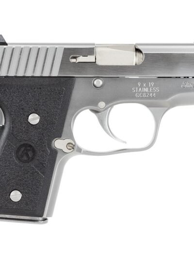 Kahr Arms MK9 Elite Handgun 9mm Luger 6rd (2) & 7rd (1) Magazines 3" Barrel Silver wil Black Checkered Grip CA Compliant