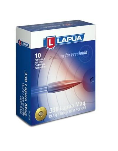 Lapua Rifle Ammunition .338 Lapua Mag 300 gr HPBT 2723 fps 10/ct