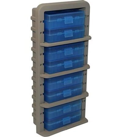 MTM AR9M Ammo Rack with 8 P50-9M-24 Ammo Boxes Clear Blue and Dark Earth