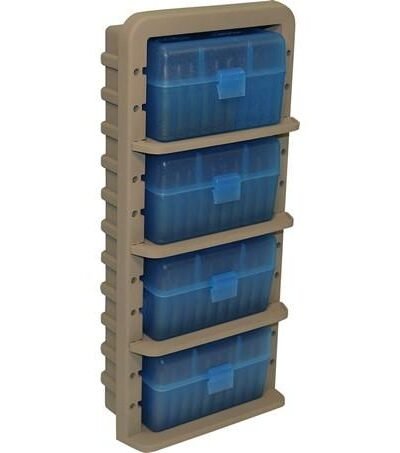 MTM ARRS Ammo Rack with 4 RS-50-24 Ammo Boxes Clear Blue and Dark Earth